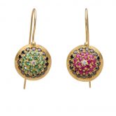 Colorful Pave Dome Earrings