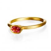 Oval ring set with Pink Tourmaline 