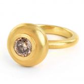 Torus Solitaire Brownish Diamond Ring